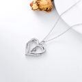 TOUPOP Sterling Silver Heart Initial A-Z Letter Pendant Necklace-0-5