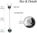 wholesale 925 Sterling Silver Black Tahitian Pearl Lariat Necklace for Women Elegant Trendy Fine  42 Chain Length-0-4