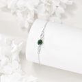 wholesale 925 Sterling Silver Green Moss Agate Infinity Link Bracelet for Women-0-2