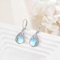 wholesale 925 Sterling Silver Teardrop Moonstone & Cubic Zirconia Filigree Dangle Leverback Earrings-0-3
