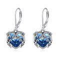 wholesale 925 Sterling Silver Heart Dangle Earrings Wholesale Yellow Cubic Zirconia-0-5