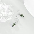 wholesale 925 Silver Moss Agate Drop Earrings Platinum Plated Teardrop Lever Back For Women-0-2