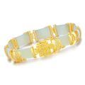 wholesale 925 Sterling Silver Green Jade Link Bracelet Wholesale With Intricate Clasp Design-0-28
