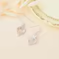 TOUPOP Sterling Silver Rose Heart Butterfly Initial S Letter Drop Dangle Earrings-0-4