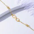 wholesale 14K Gold Infinity Chain Bracelet with Heart Charms and Moissanites - Valentines Day Gifts for Her-0-3