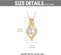 wholesale 14K Gold Infinity Shape Freshwater Pearl & Cubic Zirconia Pendant Necklace for Women (Length: 16-18)-0-3