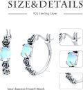 wholesale  Sterling Silver Moonstone Retro Sunflower Rose Feather Cross Butterfly Hoop Earrings for Women Gifts -0-9