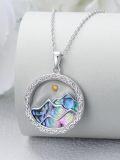 wholesale 925 Sterling Silver Abalone Shell Mountain Pendant Necklace Christian Faith Jewelry for Women-0-1