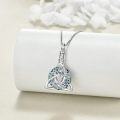 wholesale 925 Sterling Silver Celtic Knot Blue Crystal Cremation Pendant Necklace-0-5