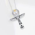 wholesale 925 Sterling Silver Winged Ankh Pendant Necklace-0-2