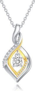 wholesale 18k Yellow and White Gold Plated 925 Sterling Silver Natural Diamond Infinity Pendant Necklace for Women s F-G-I1-I2-0-0
