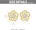 wholesale Yellow Gold Flower Shape 45cttw Moissanite Stud Earrings for Women and Girls-0-3