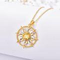 wholesale Gold-Plated 925 Sterling Silver Sunburst Apollo Celestial Pendant Necklace-0-1