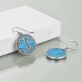 wholesale 925 Sterling Silver Larimar Tree of Life Dangle Earrings Birthstone s for Women Girls-0-49