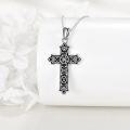 wholesale 925 Sterling Silver Celtic Knot Cross Pendant Necklace with Chain-0-1