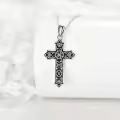 wholesale 925 Sterling Silver Celtic Knot Cross Pendant Necklace with Chain-0-1