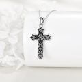 wholesale 925 Sterling Silver Celtic Knot Cross Pendant Necklace with Chain-0-1