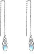 wholesale 925 Sterling Silver Moonstone Drop Earrings with Celtic Knot Design and Blue Stone Accents-0-0