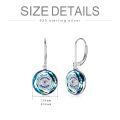 wholesale 925 Sterling Silver Round Blue Crystal Evil Eye Drop Earrings for Women-0-5