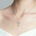 wholesale 925 Sterling Silver Abalone Shell Inlay Celtic Knot Cross Pendant Necklaces for Women Christian Gifts Faith Jewelry 45cm Chain Length-0-1