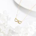 wholesale 14k Infinity Necklace Wholesale With Heart Lab Diamond Pendant And Gold Chain Elegance-0-3