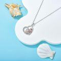 wholesale 925 Sterling Silver Red Enamel Frog & Mushrooms Heart Pendant Necklace-0-2