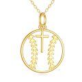wholesale 14K Gold Baseball Cross Sports Pendant Necklace - Religious Gifts for Women and Men-0-0