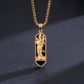 wholesale Gold 925 Sterling Silver Black Onyx Saint Sebastian Prayer Necklace for Men Women-0-1