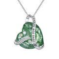 TOUPOP Sterling Silver Crystal Heart Pendant Birthstone Necklace-0-0