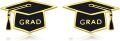 wholesale 925 Sterling Silver Black Enamel Graduation Hat Studs - Women's High School & College  Ideas-0-0