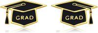 wholesale 925 Sterling Silver Black Enamel Graduation Hat Studs - Women's High School & College  Ideas-A