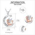 wholesale 925 Sterling Silver Fox Angel Wing Moon Pendant Necklace Love You Forever Gifts for Her-0-5