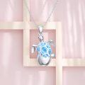 wholesale 925 Sterling Silver Blue Shell Sea Turtle Pendant Necklace for Women Girls-0-3