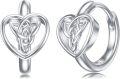 wholesale 925 Sterling Silver Heart Celtic Knot Huggie Hoop Earrings Triquetra  for Women-0-0