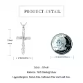 wholesale 925 Sterling Silver Cubic Zirconia Leaf Design Cross Pendant Necklace Wholesale s for Women-0-3
