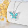 wholesale 925 Sterling Silver Turquoise Butterfly Pendant Necklace for Women-0-2
