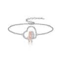 TOUPOP Sterling Silver & Stone Heart Bracelets Sister Gifts-0-0