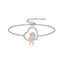TOUPOP Sterling Silver & Stone Heart Bracelets Sister Gifts-0-0