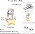 wholesale 925 Sterling Silver Star Unicorn Stud Earrings for Girls Women Kids Gift Hypoallergenic Jewelry 48673-0-4