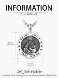 wholesale 925 Sterling Silver &  Saint Jude Pray For Us Medal Pendant Necklace for Men and Women Catholic Protection s-0-1