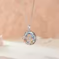 TOUPOP Sterling Silver Crystal Sister Rose Flower Sisters Necklace-0-3