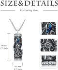 wholesale 925 Sterling Silver Butterfly and Flower Design Cremation Jewelry Urn Keepsake for Ashes with Chain & Funnel Set - Pet Memorial Necklace (Paw Print)-0-4