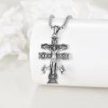 wholesale 925 Sterling Silver Celtic Crucifix Necklace with Jesus Christ and Angels - Vintage Christian Irish  for Men Women-0-3