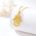 wholesale Gold 925 Sterling Silver Hamsa Necklace with Evil Eye and Star of David Pendant for Women-0-2