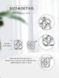 wholesale 925 Sterling Silver Celtic Knot Tree of Life Heart Stud Earrings - Irish  for Women-0-2