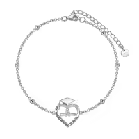 wholesale 925 Sterling Silver Graduation Heart Charm Bracelet Wholesale for Women Girl's Gift-Graduation