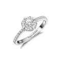 TOUPOP Sterling Silver Moissanite Halo Wedding Engagement Ring For Women-0-0