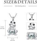 wholesale 925 Sterling Silver Blue Opal & Green Turquoise Pendant Frog Necklace-0-7