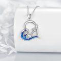 wholesale 925 Sterling Silver Anchor & Wave Pendant Necklace - Oceanic Jewelry for Women-0-3