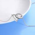 TOUPOP Sterling Silver & Zircon Heart Necklace I Love You To The Moon And Back-0-3